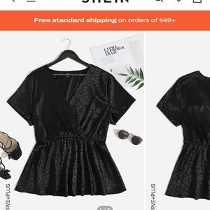 Satin Shein Black Cheetah top